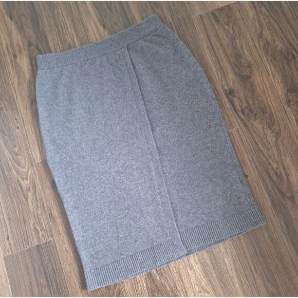 💙 Banana Republic Pull On Merino Wool Blend Size L/XL Midi Skirt Preppy Fall Ch - Picture 2 of 8